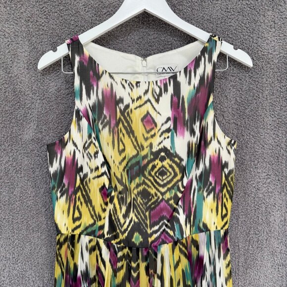 Carmen Marc Valvo Ikat Print Silk Dress - Picture 6 of 13